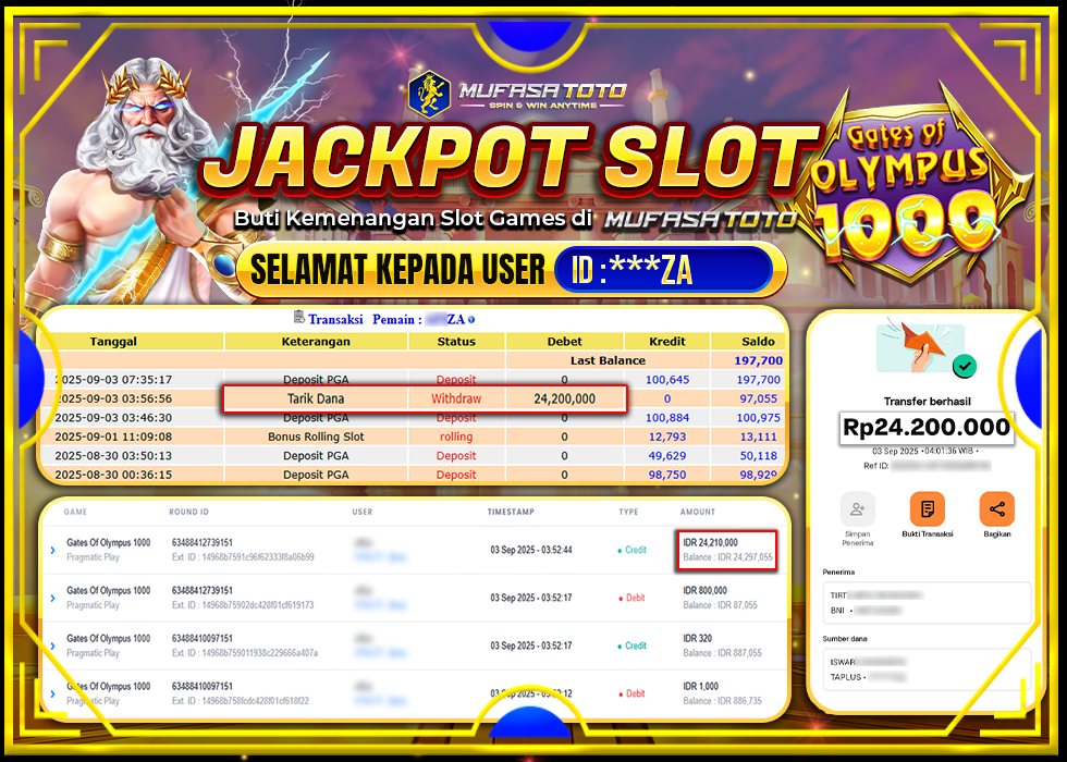 MUFASATOTO JACKPOT PRAGMATIC PLAY Rp.24.200.000|LUNAS